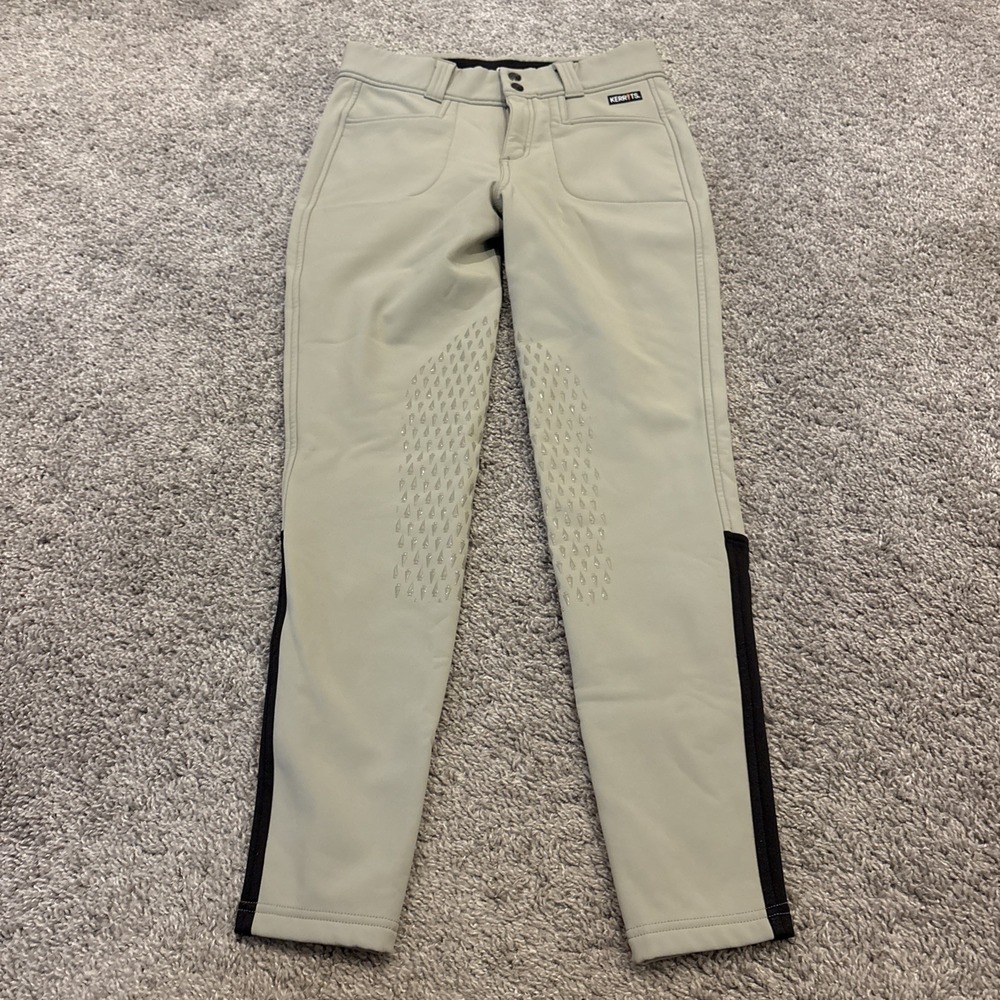 Kerrits fleece Women's Equestrian Breeches Beige Riding Pants Size Medium M